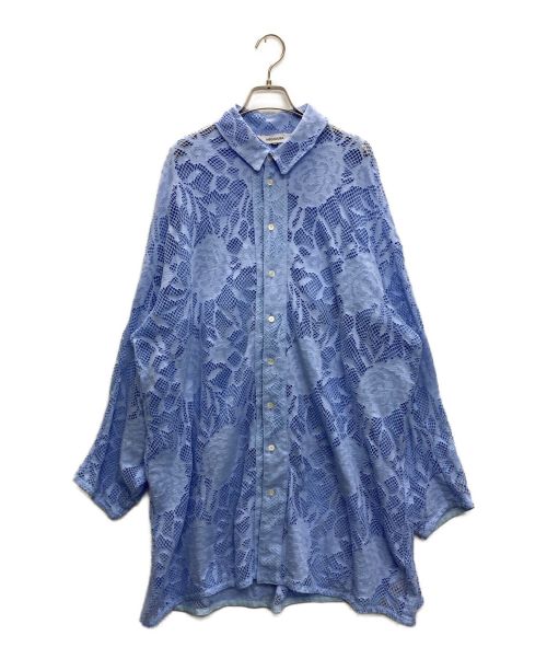 MEGMIURA（メグミウラ）MEGMIURA (メグミウラ) Lace Shirts スカイブルー サイズ:SIZE 38の古着・服飾アイテム