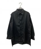 Y'sワイズ）の古着「COTTON BROADCLOTH DECONSTRUCTED SLEEVE DETAIL SHIRT」｜ブラック