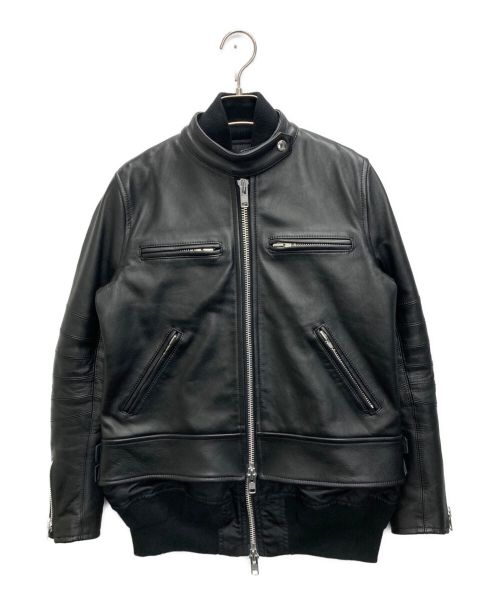 sacai（サカイ）sacai (サカイ) ドッキングレザージャケット ブラック サイズ:2の古着・服飾アイテム