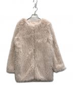 MISTREASSミストレアス）の古着「Eco-Fur Collarless Coat」｜ピンク