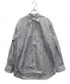 COMME des GARCONS SHIRTコムデギャルソンシャツ）の古着「コットンポプリンストライプレギュラーカラーシャツ」｜ブルー×ホワイト