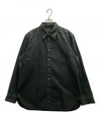 山内ヤマウチ）の古着「高密度コットンバフ・レギュラーカラーシャツ」｜ブラック