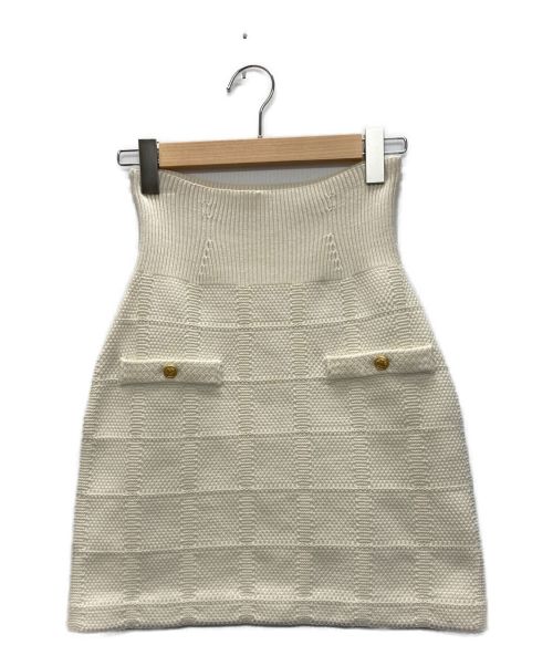 Snidel（スナイデル）Snidel (スナイデル) ニットツイードスカート アイボリー サイズ:Fの古着・服飾アイテム