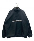 COOTIE PRODUCTIONSクーティープロダクツ）の古着「Polyester Twill Half Zip L/S Tee」｜ブラック