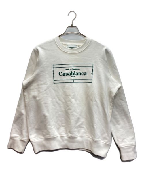 CASABLANCA（カサブランカ）CASABLANCA (カサブランカ) 刺繍スウェット ホワイト サイズ:XLの古着・服飾アイテム