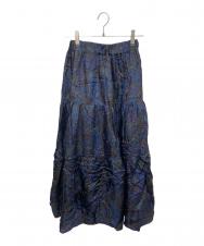 SACRA (サクラ) BLURRED ペイズリー スカート パープル×ブラック サイズ:SIZE36