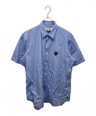 PLAY COMME des GARCONS (プレイコムデギャルソン) STRIPED S/S SHIRT/ストライプシャツ ネイビー サイズ:SIZE XL