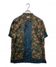 DRIES VAN NOTEN (ドリスヴァンノッテン) オープンカラーシャツ ブラウン×ネイビー サイズ:SIZE46