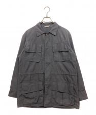 AURALEE (オーラリー) WASHED FINX RIPSTOP FATIGUE JACKET/ウォッシュド フィンクス リップストップ ファティーグ ジャケット グレー サイズ:SIZE4