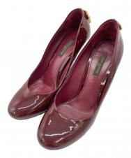 LOUIS VUITTON (ルイ ヴィトン) パドロックヒールパンプス ボルドー サイズ:SIZE 36 1/2