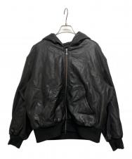 JOURNAL STANDARD TRISECT (ジャーナルスタンダード トライセクト) シープ レザー フルベジ ジップ フーディ ブラック サイズ:SIZE L