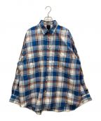 DAIWA PIER39ダイワ ピア39）の古着「Tech Work Shirts Flannel Plaids　BE-88022　テック　ワーク　シャツ　チェック」｜ブルー×ホワイト