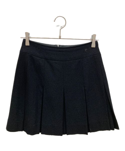 CHANEL（シャネル）CHANEL (シャネル) ツイードミニスカート ブラック サイズ:36の古着・服飾アイテム