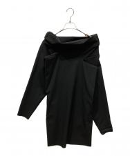 MM6 Maison Margiela (エムエムシックスメゾンマルジェラ) ワイドネックミニワンピース ブラック サイズ:SIZE 36