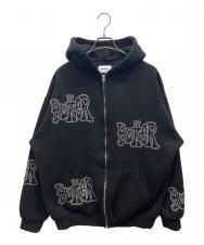 BUTTER GOODS (バターグッズ) ブロッチジップスルーフーディー Blotch Zip Thru Hood ブラック サイズ:SIZE XL