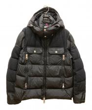 MONCLER (モンクレール) DIMIER/ウール切替ダウンジャケット ブラック サイズ:SIZE 2