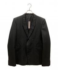 RICK OWENS (リックオウエンス) FLAP POCKET SINGLE-BUTTON BLAZER ブラック サイズ:SIZE 42
