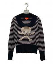 Vivienne Westwood RED LABEL (ヴィヴィアンウエストウッドレッドレーベル) ボーダースカルニット/Y2K ブラック サイズ:1