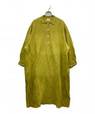 babaa (ババ) リネンシャツワンピース 黄緑 サイズ:FREE