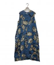 45R (フォーティファイブ・アール) 二重織コットンリネンのドレス ブルー