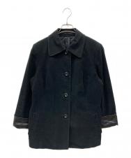 BURBERRY LONDON (バーバリーロンドン) ステンカラーベロアジャケット ブラック サイズ:13