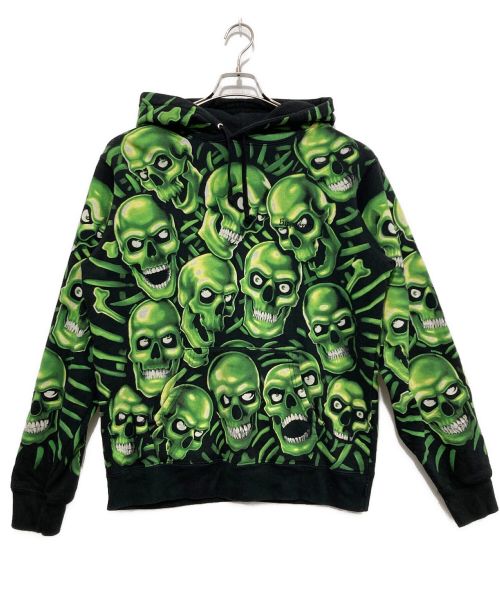 SUPREME（シュプリーム）SUPREME (シュプリーム) スカルパイルフーデッドスウェットシャツ / Skull Pile Hooded Sweatshirt グリーン×ブラック サイズ:Mの古着・服飾アイテム