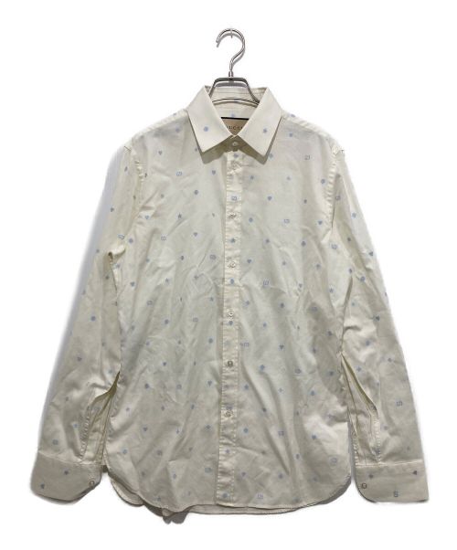 GUCCI（グッチ）GUCCI (グッチ) シンボルパターン オックスフォードシャツ ホワイト サイズ:SIZE 40-15 3/4の古着・服飾アイテム