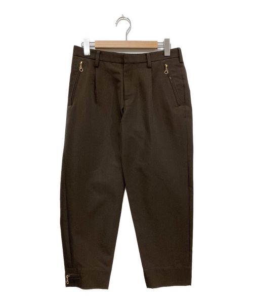 KOLOR（カラー）KOLOR (カラー) ジップデザインスラックスパンツ ブラウン サイズ:1の古着・服飾アイテム