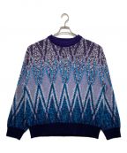 MAISON SPECIALメゾンスペシャル）の古着「AIRY MOHAIR ARGYLE PRIME-OVER CREW NECK KNIT PULLOVER」｜パープル