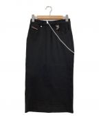 DIESELディーゼル）の古着「ジップデザインタイトスカート」｜ブラック