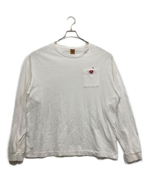 HUMAN MADE（ヒューマンメイド）HUMAN MADE (ヒューマンメイド) ハートワンポイントロゴTシャツ ホワイト サイズ:XLの古着・服飾アイテム