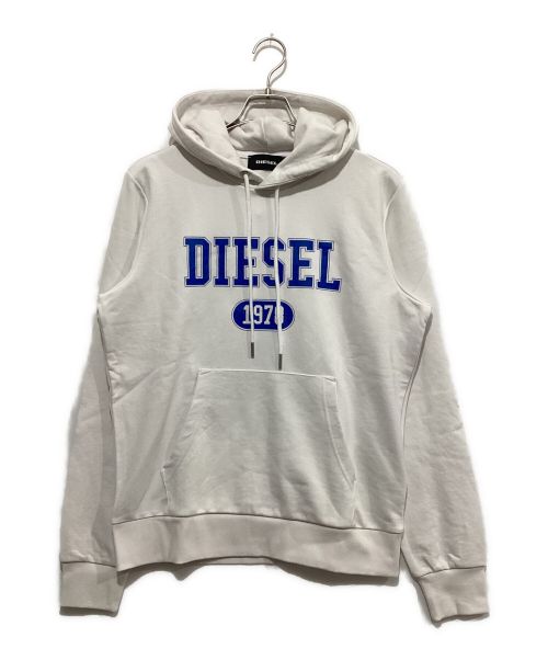 DIESEL（ディーゼル）DIESEL (ディーゼル) カレッジロゴパーカー ホワイト サイズ:Mの古着・服飾アイテム