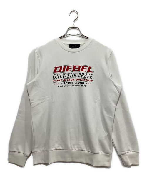DIESEL（ディーゼル）DIESEL (ディーゼル) ロゴプリントスウェット ホワイト サイズ:Mの古着・服飾アイテム