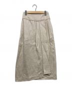 ebureエブール）の古着「Heavy Linen Skirt/フリンジリネンロングスカート」｜アイボリー