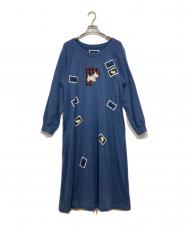 PINK HOUSE (ピンクハウス) スコッチテリアプリントスウェットワンピース ブルー サイズ:Free