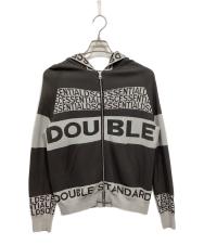 DOUBLE STANDARD CLOTHING (ダブルスタンダードクロージング) ニットロゴジップパーカー グレー サイズ:38