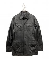 CERRUTI1881 (チェルッティ1881) ラムレザージャケット ブラック サイズ:48（胸囲92~98）