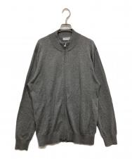 BARNEYS NEWYORK (バーニーズ・ニューヨーク) ハイゲージジップアップニットカーディガン グレー サイズ:XL