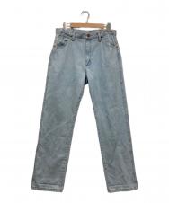 Wrangler (ラングラー) カウボーイカットブリーチウォッシュデニムパンツ ブルー サイズ:34×32