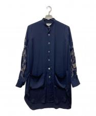FIT MIHARA YASUHIRO (フィット ミハラヤスヒロ) 刺繍ロングシャツ ネイビー サイズ:48