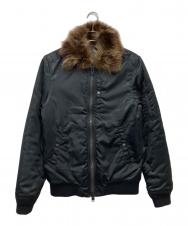 MR.OLIVE (ミスターオリーブ) ファー付MA-1ジャケット ブラック サイズ:M