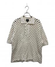stussy (ステューシー) メッシュニットポロシャツ ホワイト サイズ:M