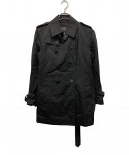 BURBERRY BLACK LABEL (バーバリーブラックレーベル) ノバチェック柄ライナー付トレンチコート ブラック サイズ:S