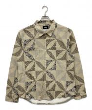 stussy (ステューシー) NOMA t.d. (ノーマティーディー) Quilt Pattern Shirt ベージュ サイズ:M