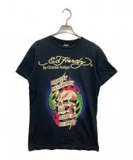 Ed Hardy (エド ハーディー) スカルプリントTシャツ ブラック サイズ:S