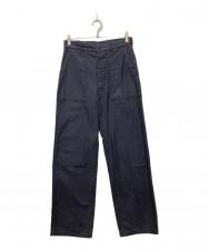 HYKE (ハイク) BACK SATIN BAKER PANTS ネイビー サイズ:XL