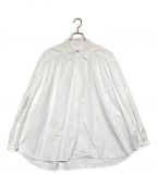 s'yteサイト）の古着「COTTON BROAD CLOTH DRAPED SHIRT(コットン ブロード クロス ドレープ シャツ)」｜ホワイト