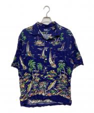 POLO RALPH LAUREN (ポロ・ラルフローレン) アロハシャツ ネイビー サイズ:XL
