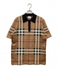 BURBERRY (バーバリー) シルクブレンドポロシャツ ブラウン サイズ:S