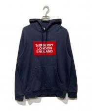BURBERRY (バーバリー) 8021970　パイルロゴ プルオーバーパーカー ネイビー サイズ:M
